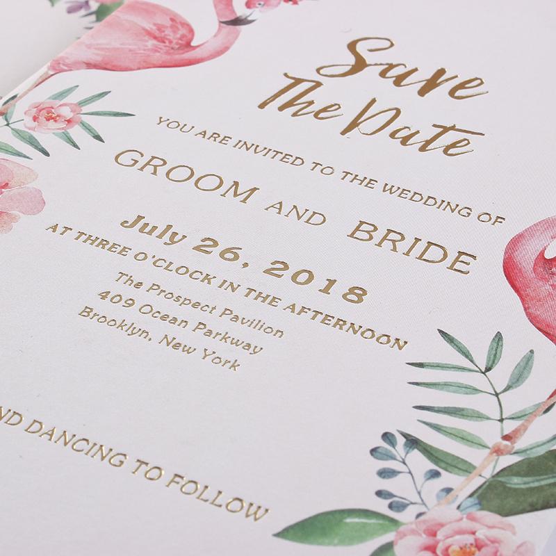 Gold Foil Printing Invitations for Luxury Wedding Theme Swan Invitation With Pink Envelopes Picky Bride 
