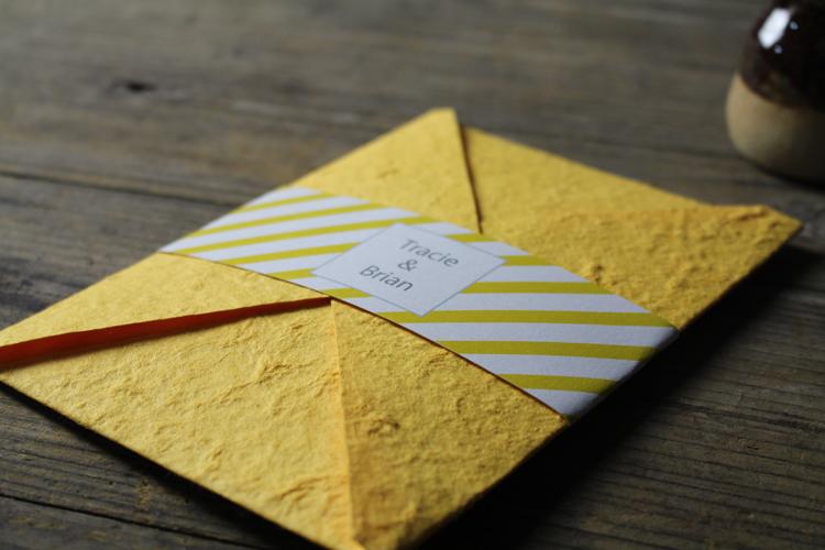 Golden Yellow Wedding Invitations Handmade Paper Cards Print Your Invite Wording Picky Bride 