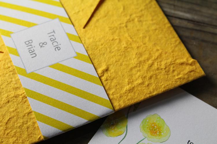 Golden Yellow Wedding Invitations Handmade Paper Cards Print Your Invi