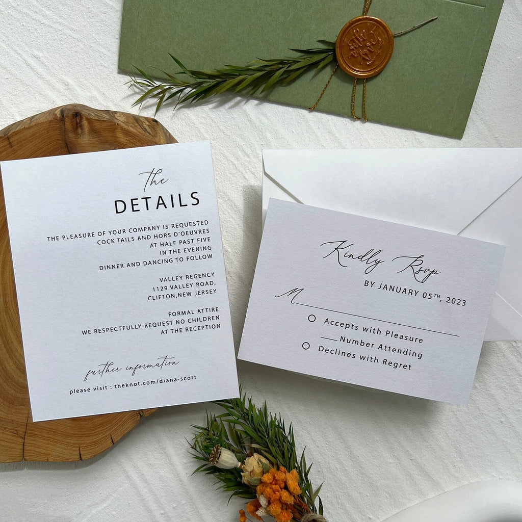 Handmade Sage Green 5x7 Cardstock For Invitations - Formal