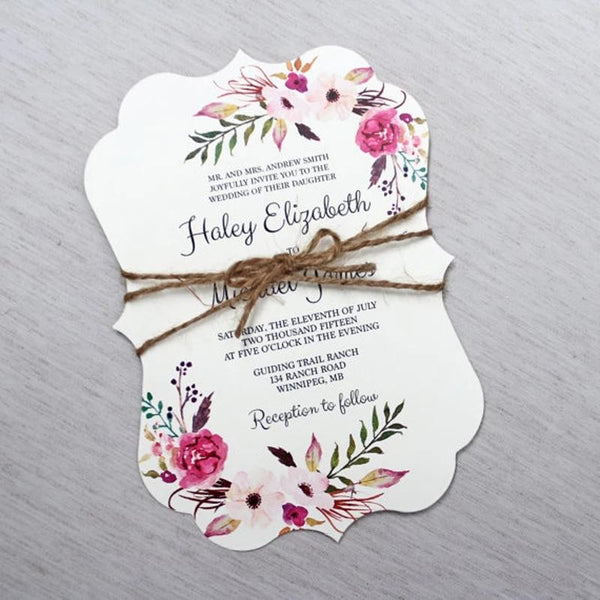 Irregularly Shaped Wedding Invitation Cards with Invitation Envelope Picky Bride 
