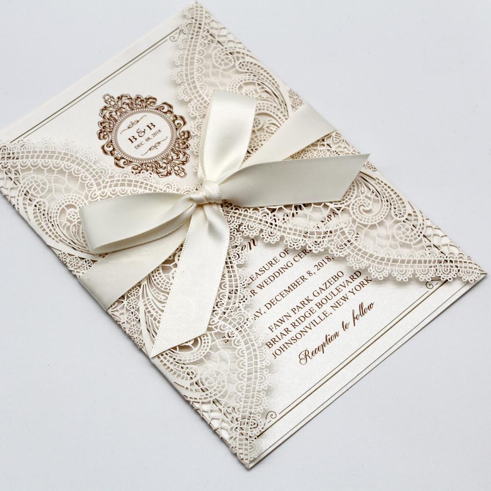 Lace Wedding Invitation, Pocket Wedding Invitation Picky Bride 