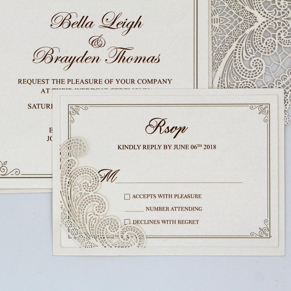 Lace Wedding Invitation, Pocket Wedding Invitation Picky Bride 