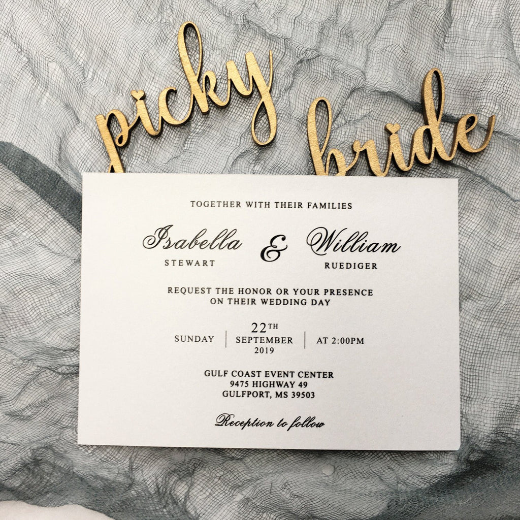 Lace Wedding Invitation, Pocket Wedding Invitation - Set of 50 Picky Bride 