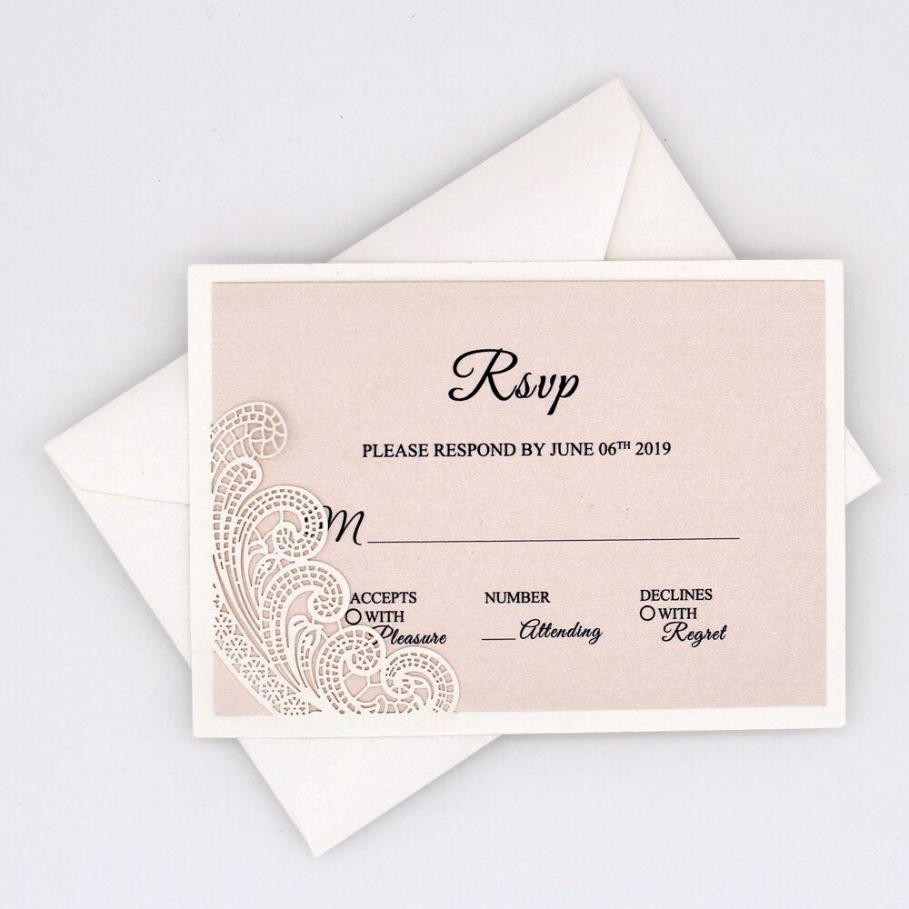 Laser Cut Lace Wedding Invitations with RSVP Cards, Elegant Wedding Invites - Picky Bride Picky Bride 