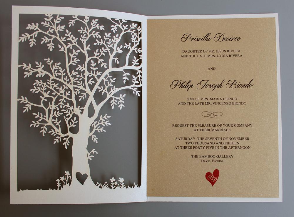 Laser Cut Tree Wedding Invitations, Fall Wedding Invitation Cards, Tree Wedding Invite, Rustic Wedding Invitations Picky Bride 