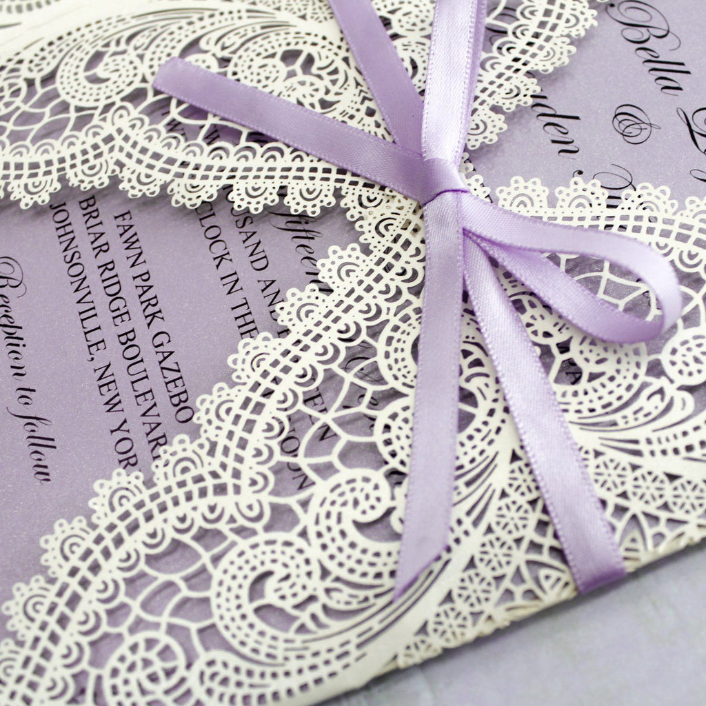 Lavender Purple Wedding Invitations with RSVP Cards Picky Bride 