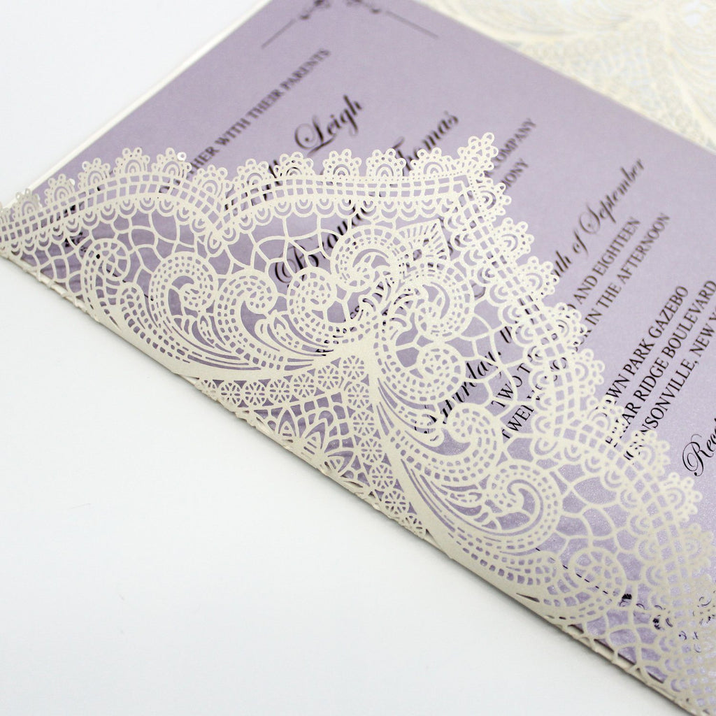 Lavender Purple Wedding Invitations with RSVP Cards Picky Bride 