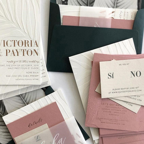 Letter-pressed Wedding Invitations with Envelopes, Customized Color Wedding Ceremony Supplies Picky Bride 