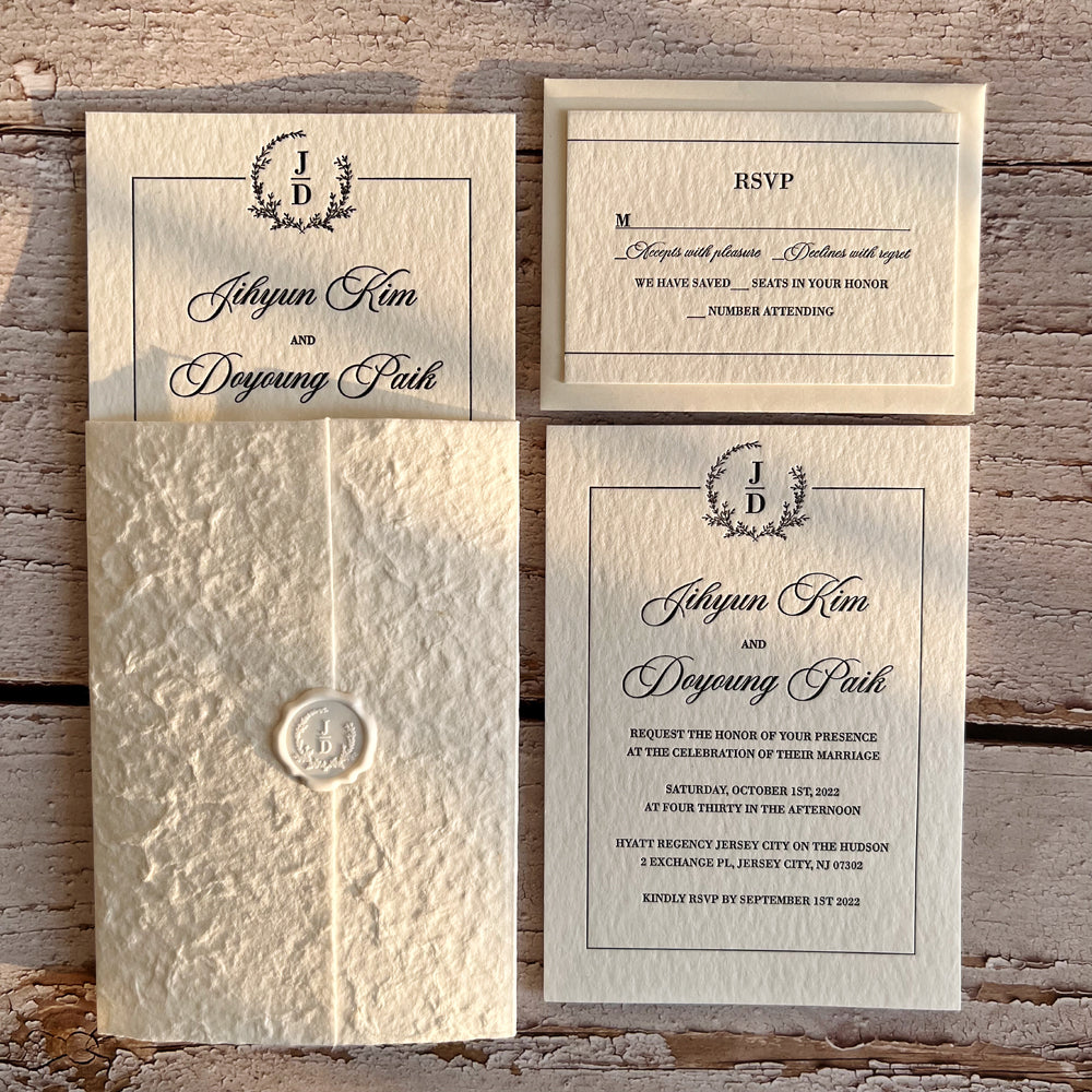 Letterpress Wedding Invitations with RSVP Cards, Vintage Wedding Wedding Ceremony Supplies Picky Bride 