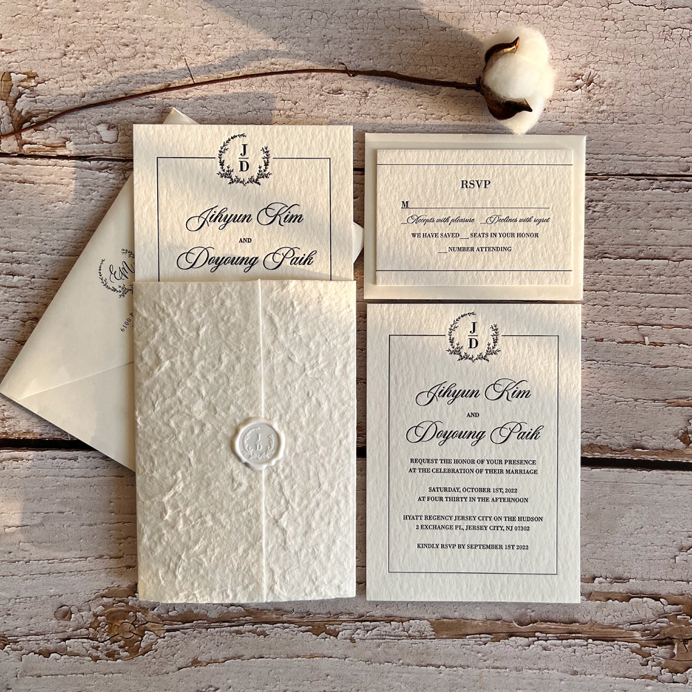 Letterpress Wedding Invitations with RSVP Cards, Vintage Wedding Wedding Ceremony Supplies Picky Bride 