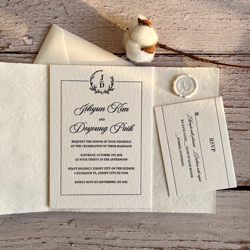 Letterpress Wedding Invitations with RSVP Cards, Vintage Wedding Wedding Ceremony Supplies Picky Bride 