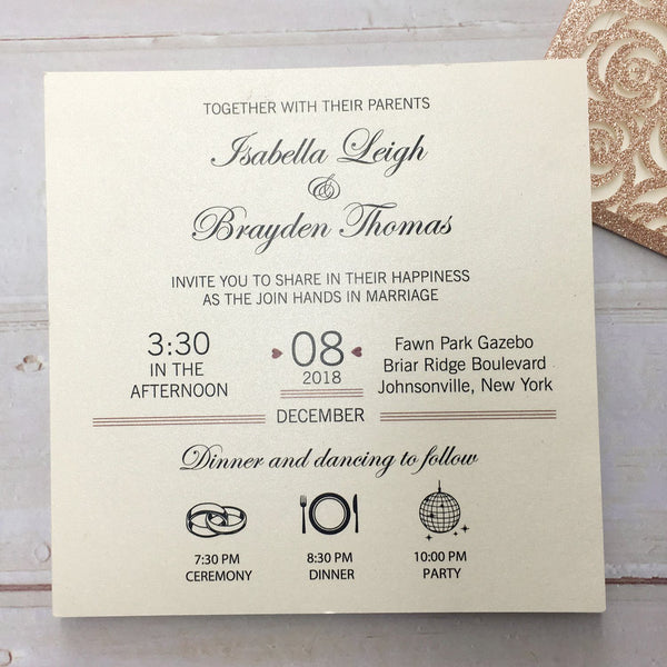Luxury Gold Glitter Wedding Invitations Picky Bride 
