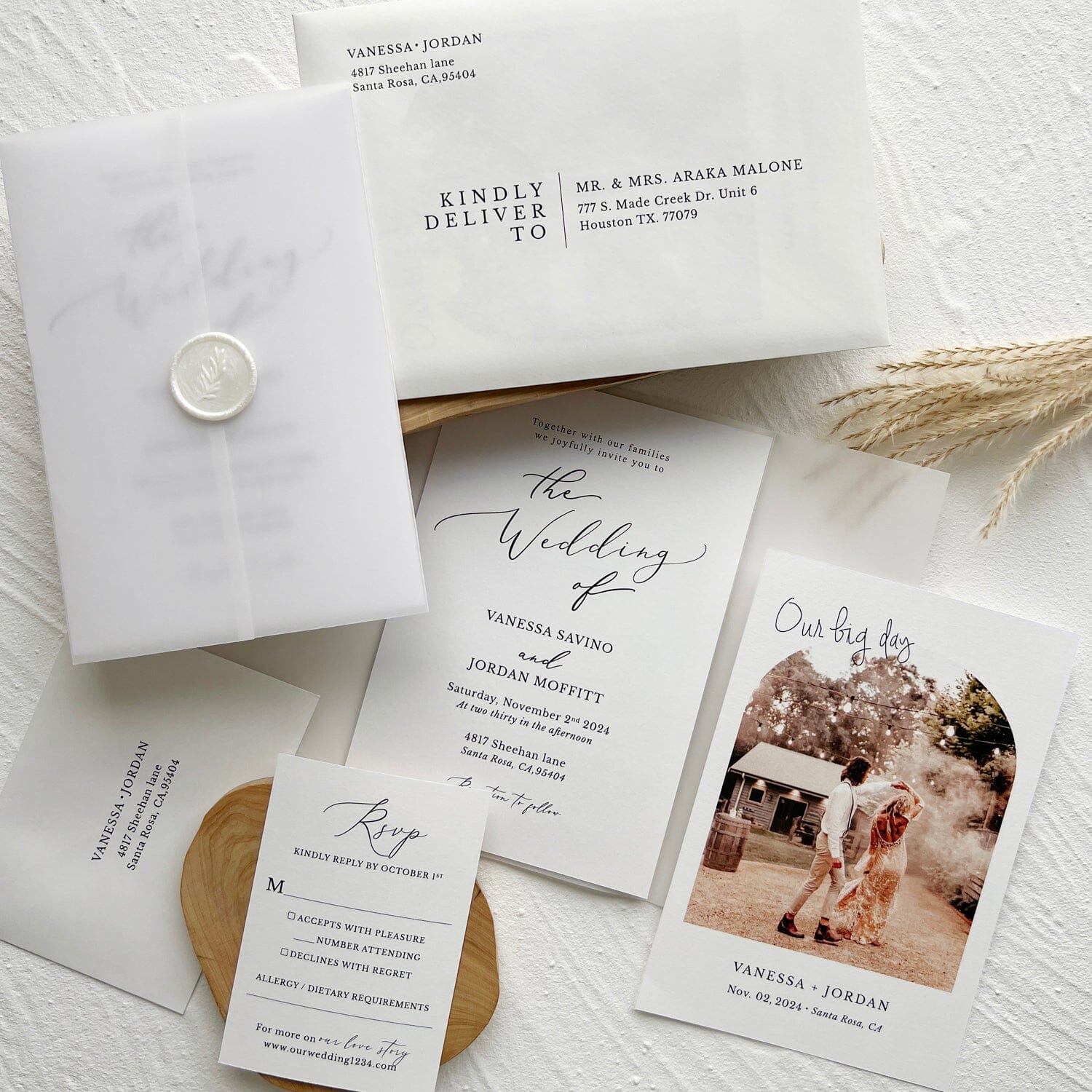 Minimalist Monogram Wedding Envelope Seals