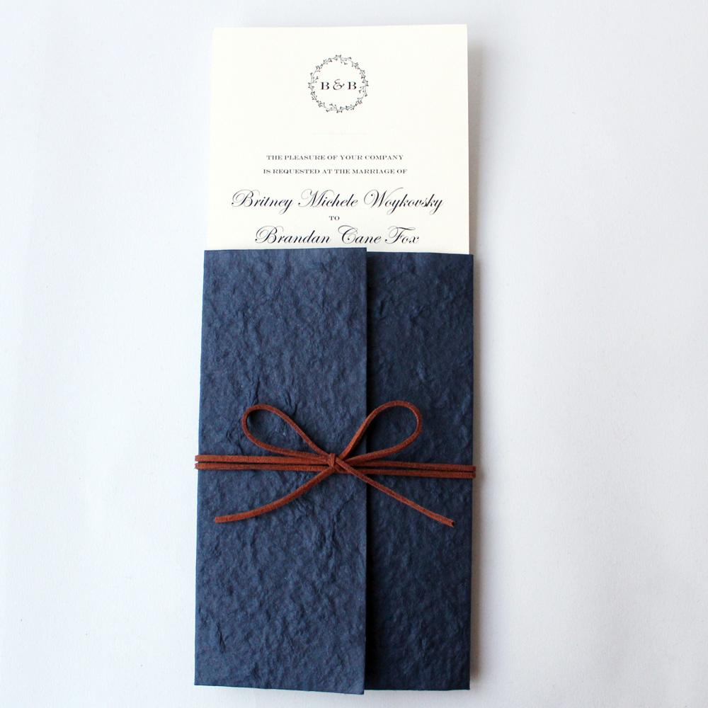 Navy Blue Wedding Invitations Pocket Invitation Cards Picky Bride 