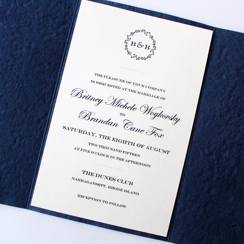 Navy Blue Wedding Invitations Pocket Invitation Cards Picky Bride 