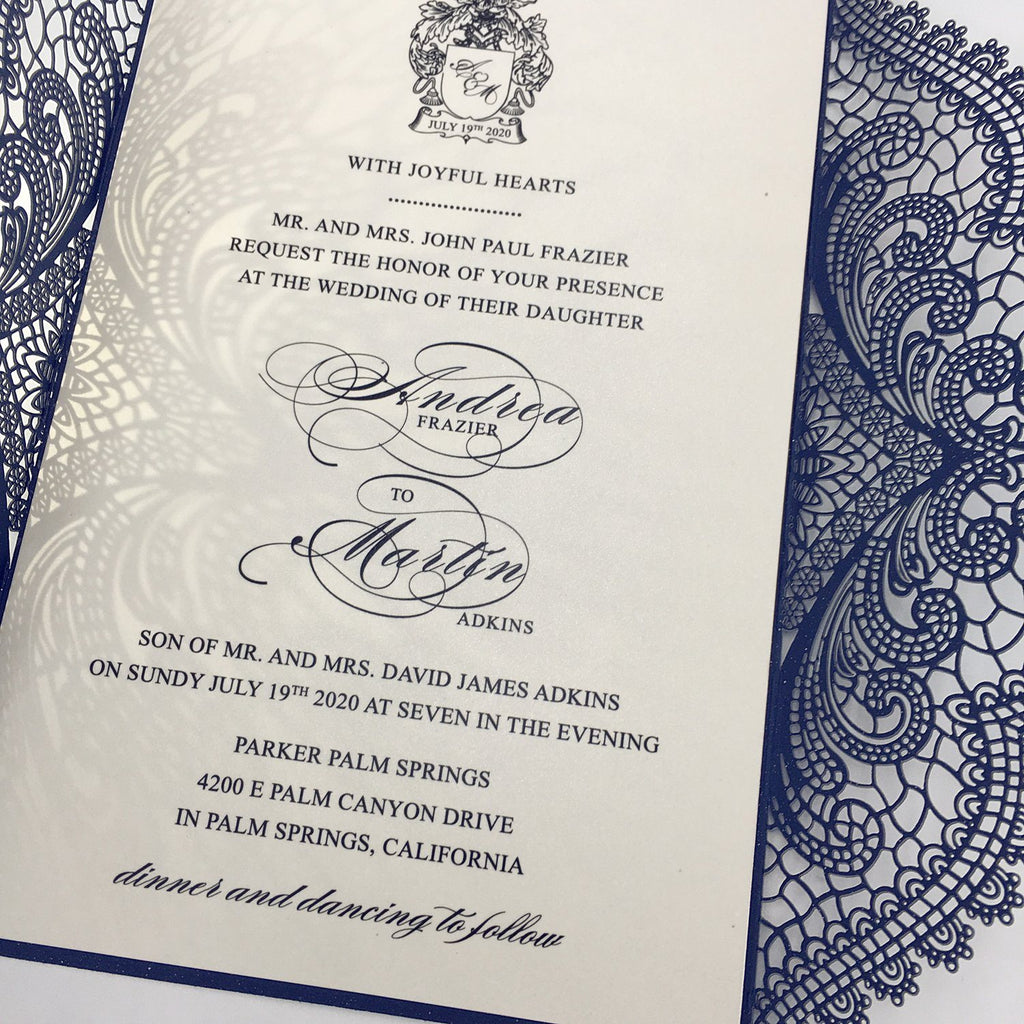 Navy Blue Wedding Invitations with RSVP Business Invitations Picky Bride 