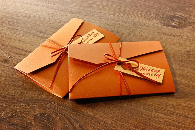 Orange Wedding Invitations Envelope Pocket Invitation Card, Invitation Customized Picky Bride 