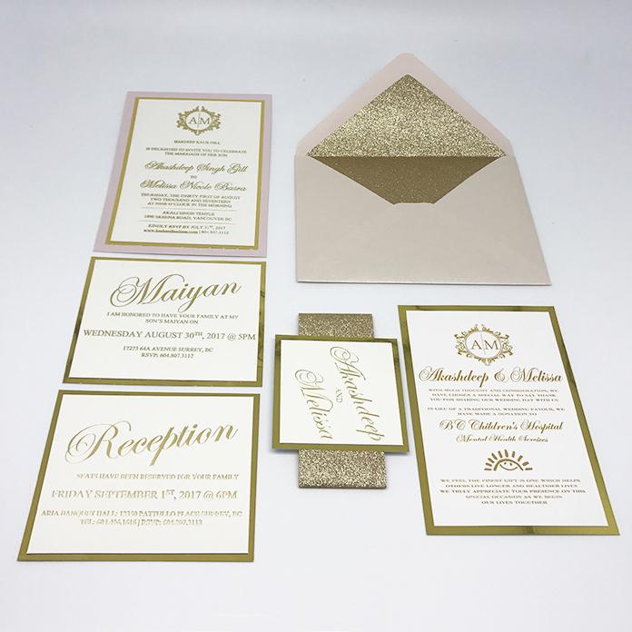 Gold Mirror Acrylic Wedding Invitations Mirror Invitation Card Luxury