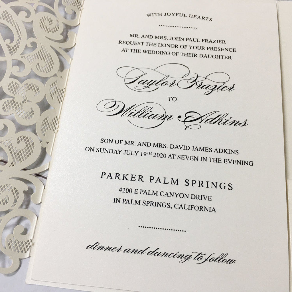 Picky Bride Elegant Wedding Invitations White Invitation Pockets with RSVP Cards Picky Bride 