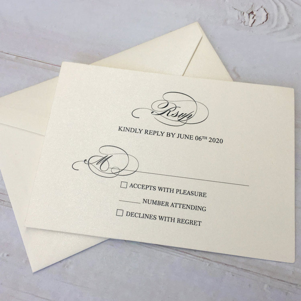 Picky Bride Gold Wedding Invitations Laser Cut Invitations With RSVP Cards Picky Bride 