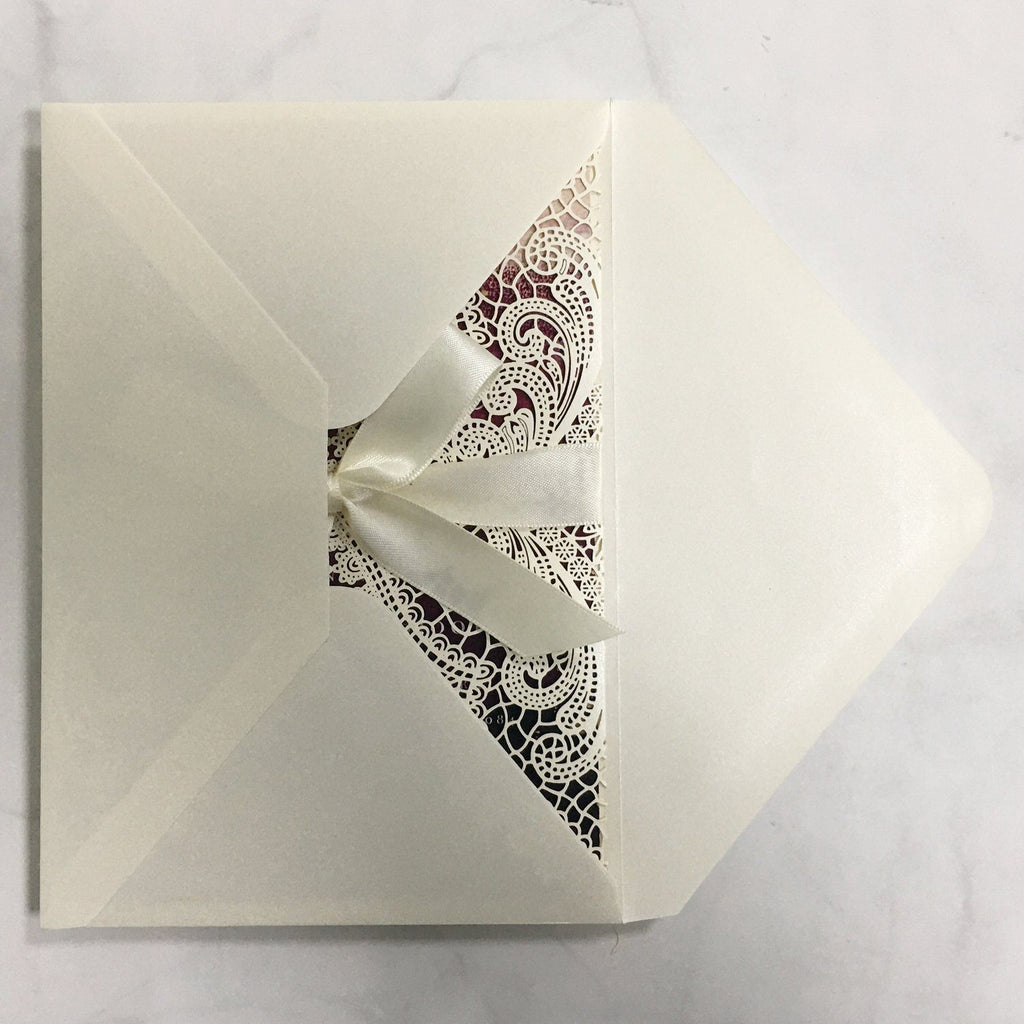 Picky Bride Lace Wedding Invitation with RSVP and Envelopes Elegant Wedding Invite Picky Bride 