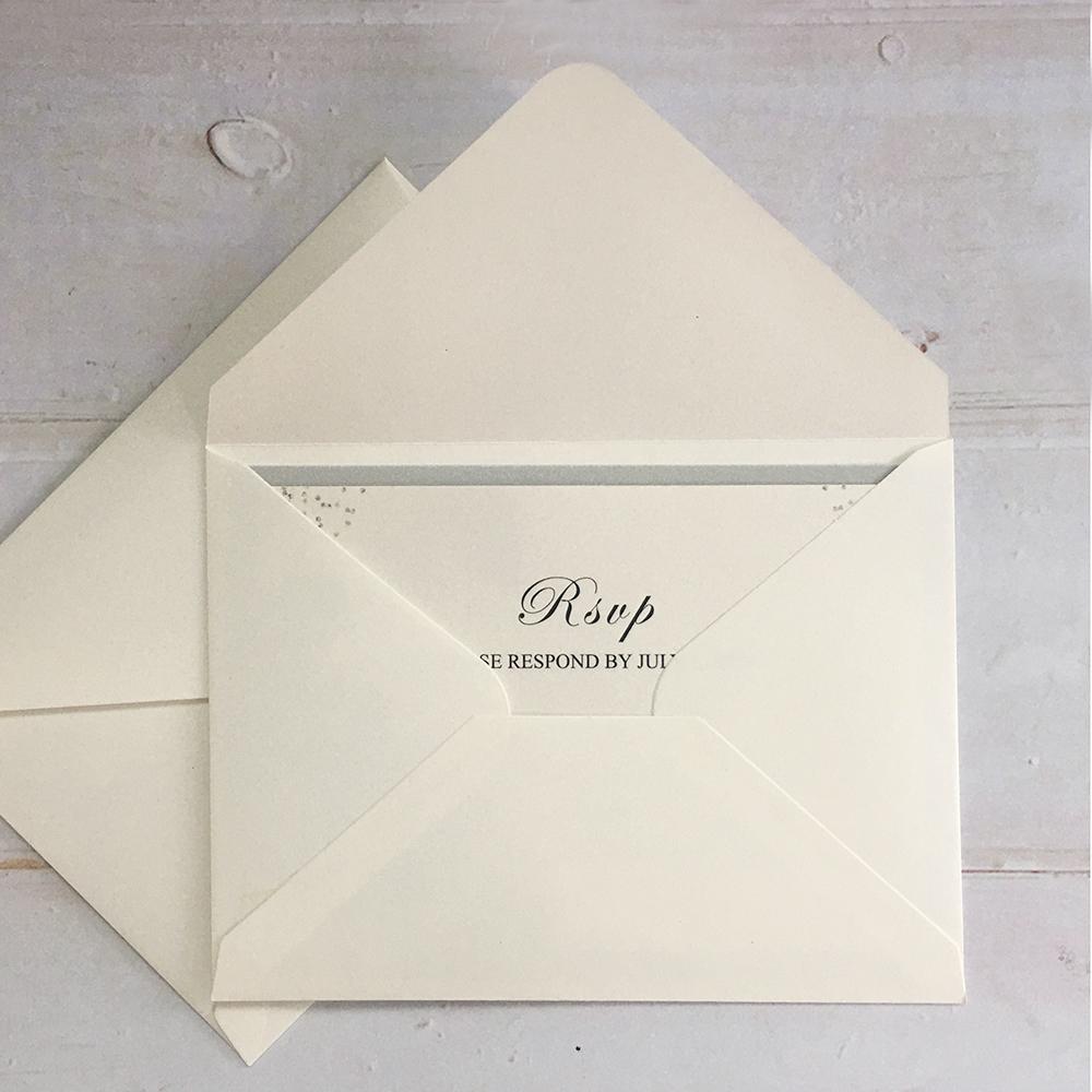 Picky Bride Laser Cut Silver Grey Wedding Invitations with Ribbon Bow Picky Bride 