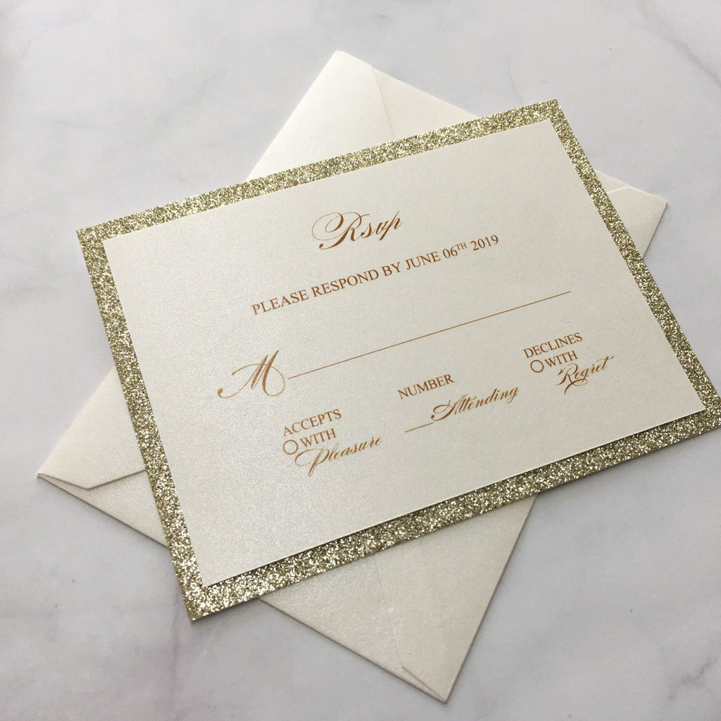 Picky Bride Luxury Glitter Gold Wedding Invitations Laser Cutting Invitation Cards With Envelope Picky Bride 