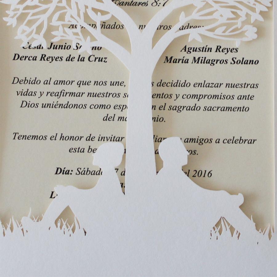 Picky Bride Romantic Love Couple Tree Wedding Invitations 5 x 7