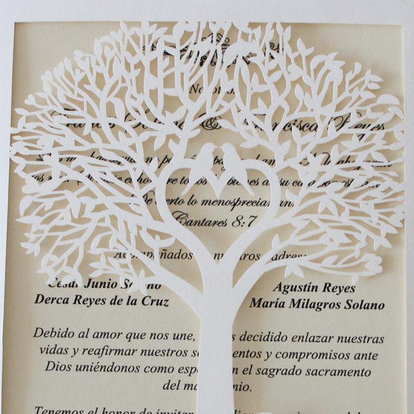 Picky Bride Romantic Love Couple Tree Wedding Invitations 5 x 7