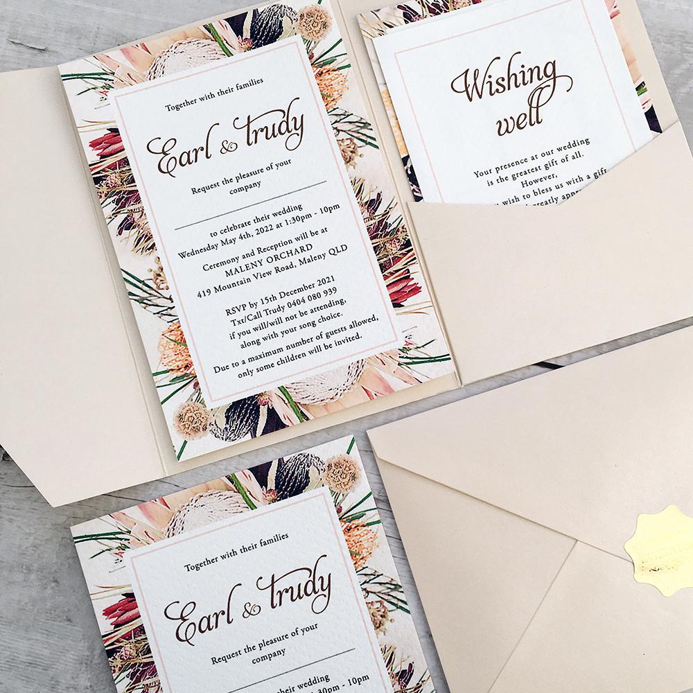 Picky Bride Tri-fold Pocket Wedding Invitations Suite with Envelope Picky Bride 