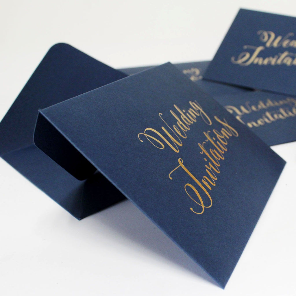 Picky Bride Wedding Invitations Envelope Pearl Paper Envelopes Elegant Hot Stamping Invitation Envelope Picky Bride Navy Blue 100 x $1.0ea. 