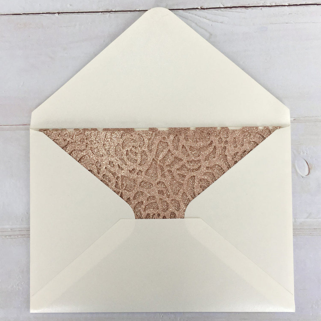 Picky Bride Wedding Invitations with Envelopes 5 x 7-inch, Lace Rose Gold Wedding Invitations With RSVP Cards Picky Bride 