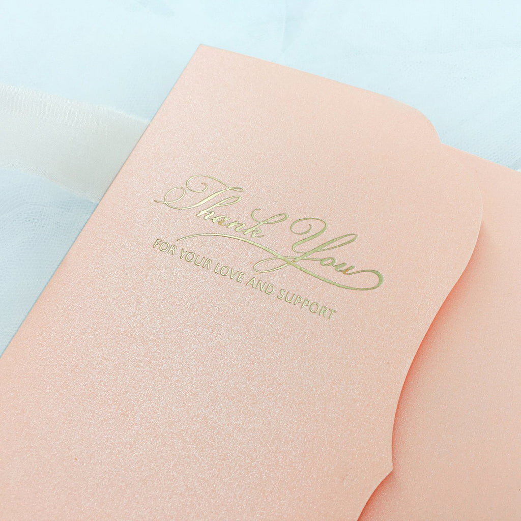 Pink Pocket Wedding Invitations Foil invitations Personalized Wedding Cards Picky Bride 