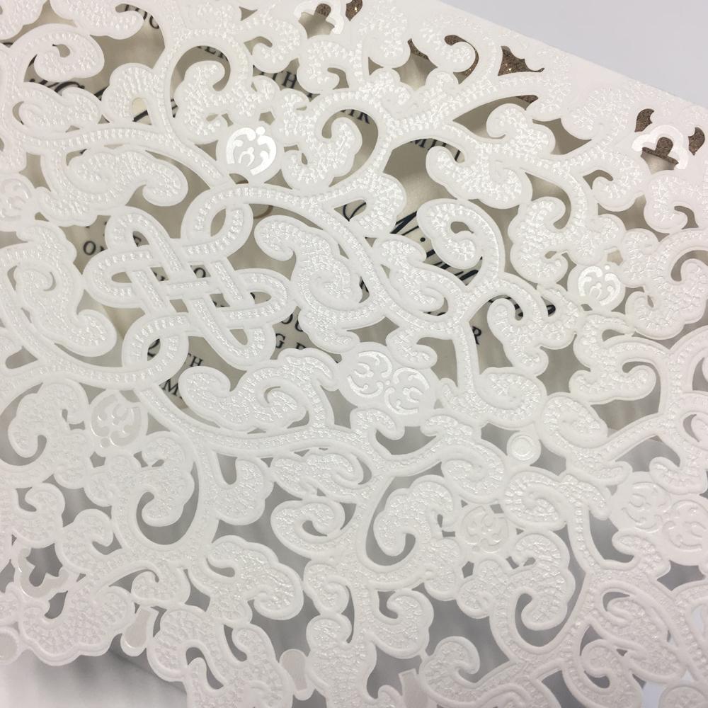 Pocket White Lace Wedding Invitation Cards, Bridal Shower Invitations Picky Bride 