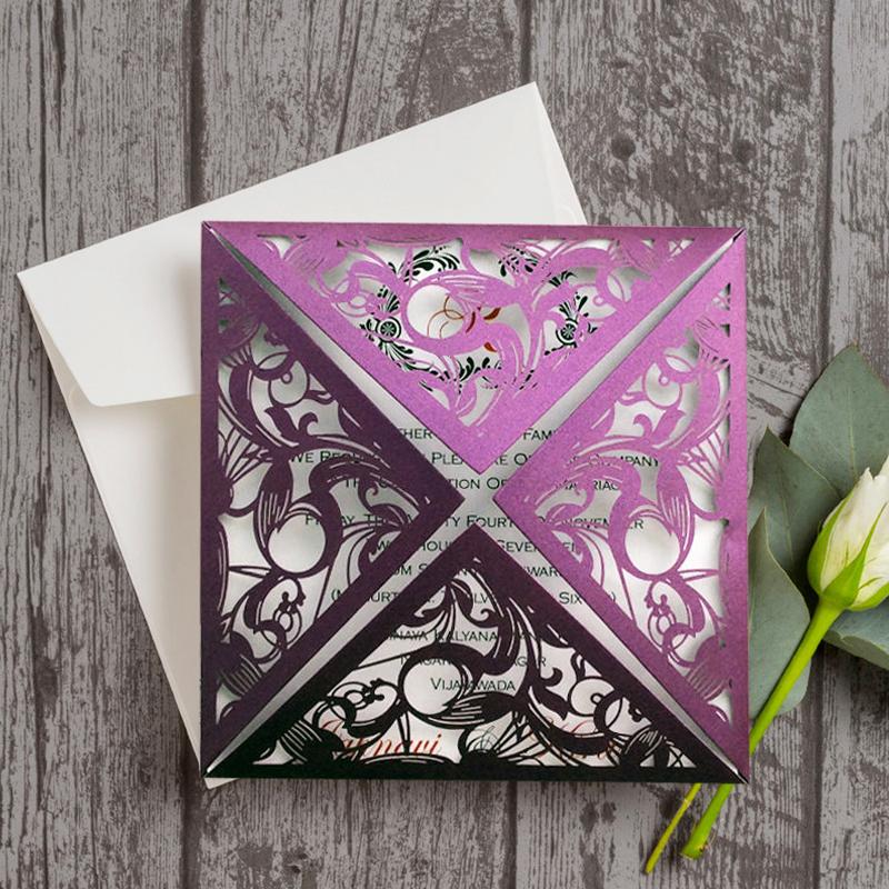 Romantic Purple Wedding Invitation Cards Picky Bride 