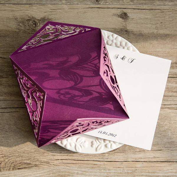Romantic Purple Wedding Invitation Cards Picky Bride 