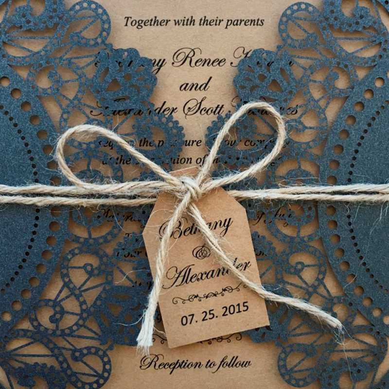 Rustic Black Wedding Invitation, Black Lace Wedding Invitation Picky Bride 