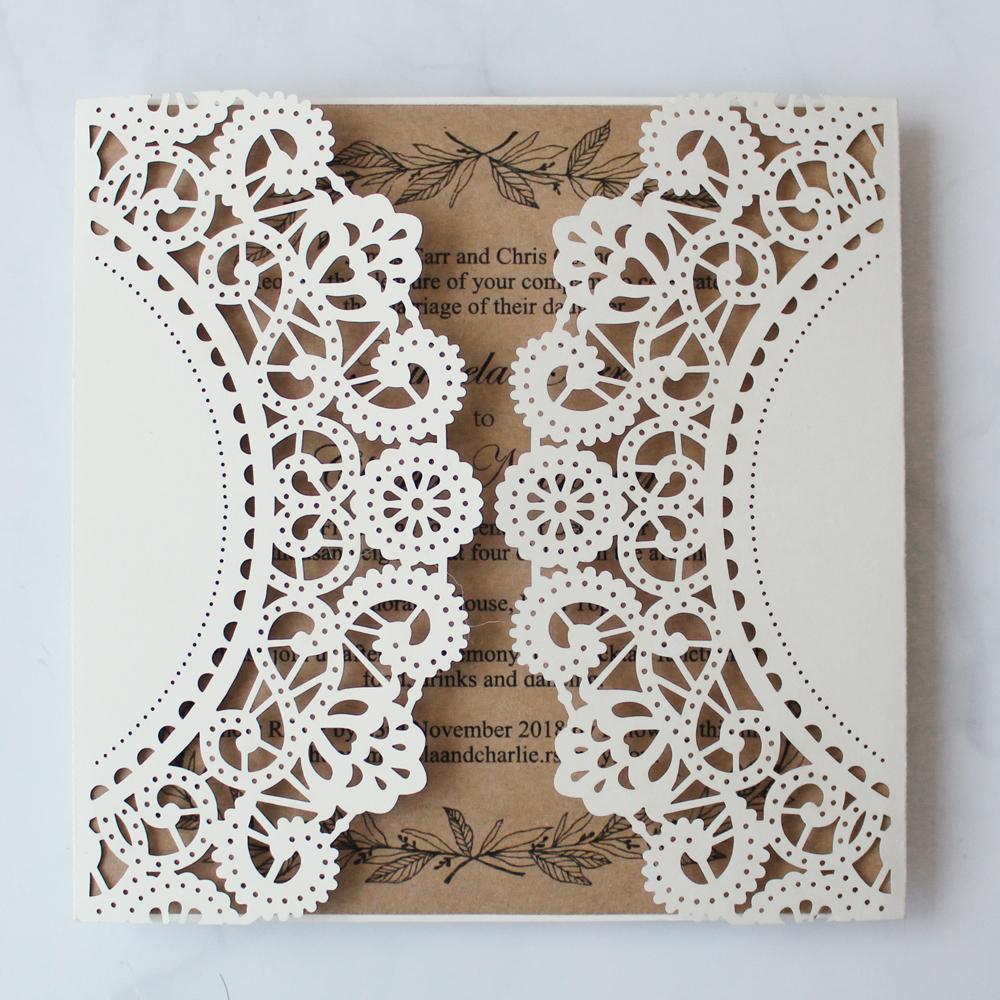 Rustic Laser Cut Wedding Invitation Cards Picky Bride 