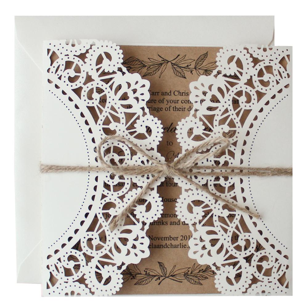 Rustic Laser Cut Wedding Invitation Cards Picky Bride 