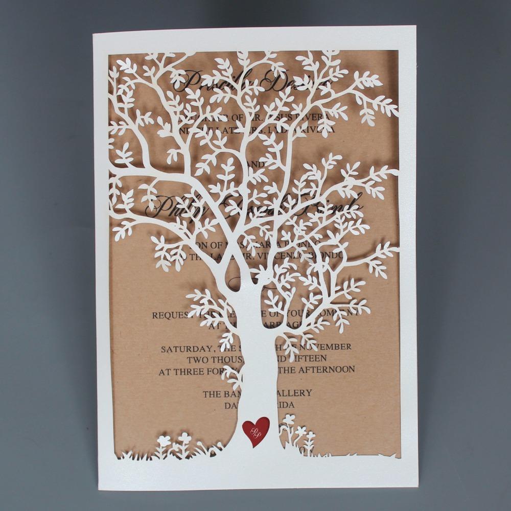 Rustic Tree Wedding Invitation Fall Wedding Invite Picky Bride 