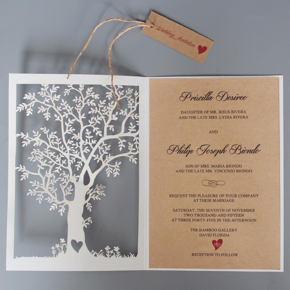 Rustic Tree Wedding Invitation Fall Wedding Invite Picky Bride 