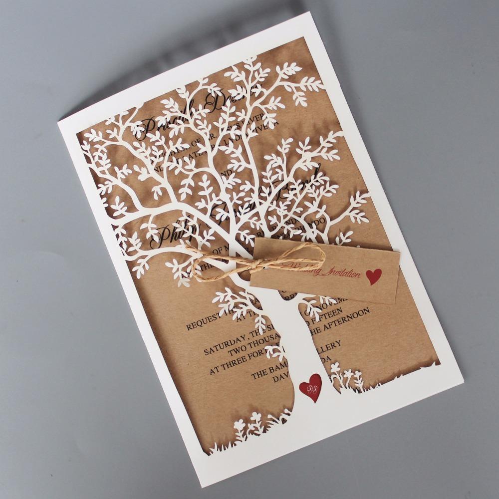 Rustic Tree Wedding Invitation Fall Wedding Invite Picky Bride 