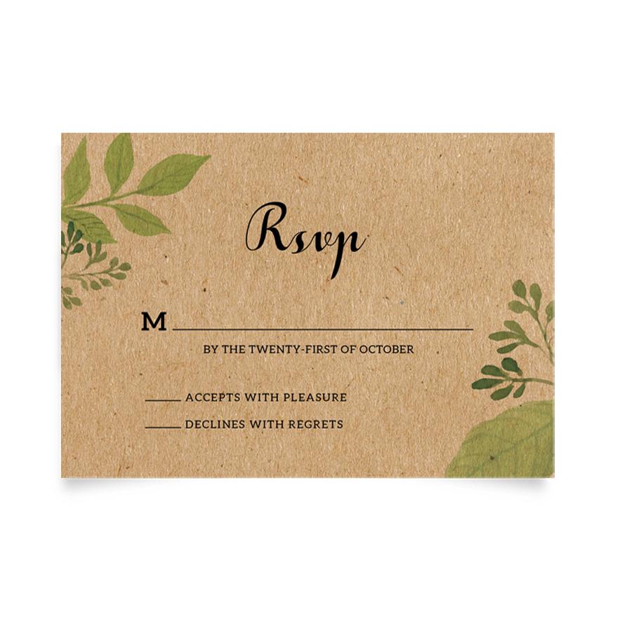 Rustic Wedding Invitations with RSVP Cards Kraft Paper Invites Set Save the Date Menu Cards Picky Bride 