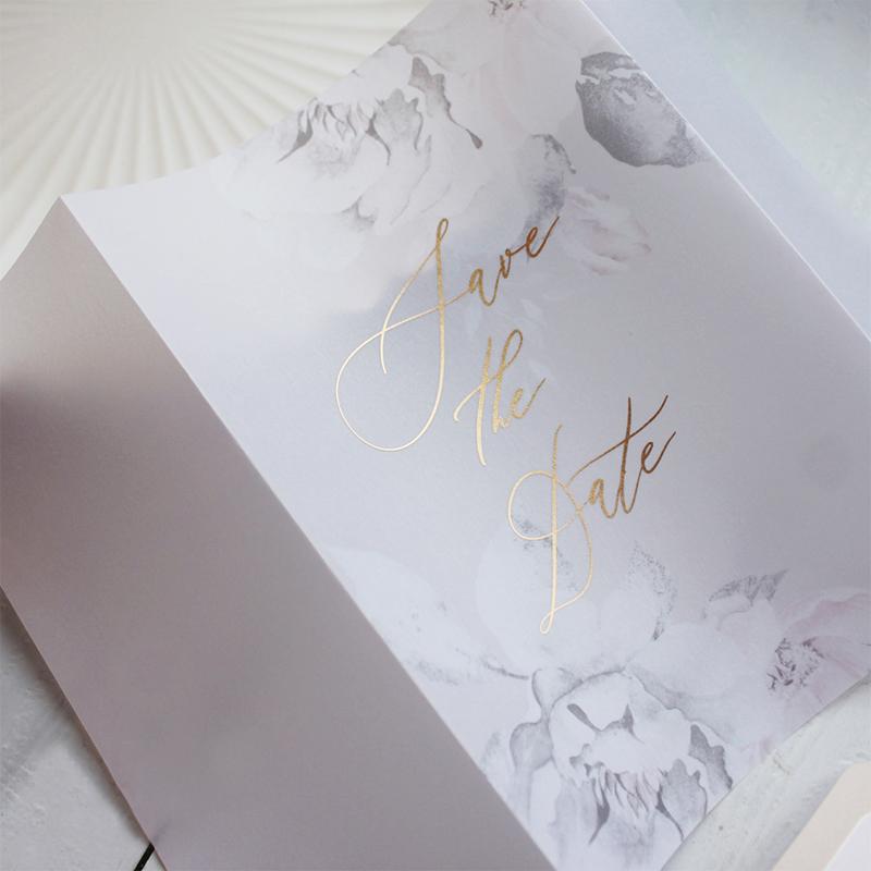 Luxury Foil Floral Vellum Paper Pocket Wholesale Wedding