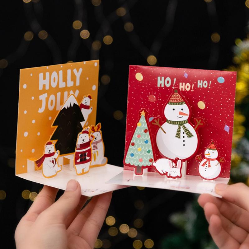 Three Dimensional Christmas Card Handmade Holiday Cards 3D Diy Cards Picky Bride 
