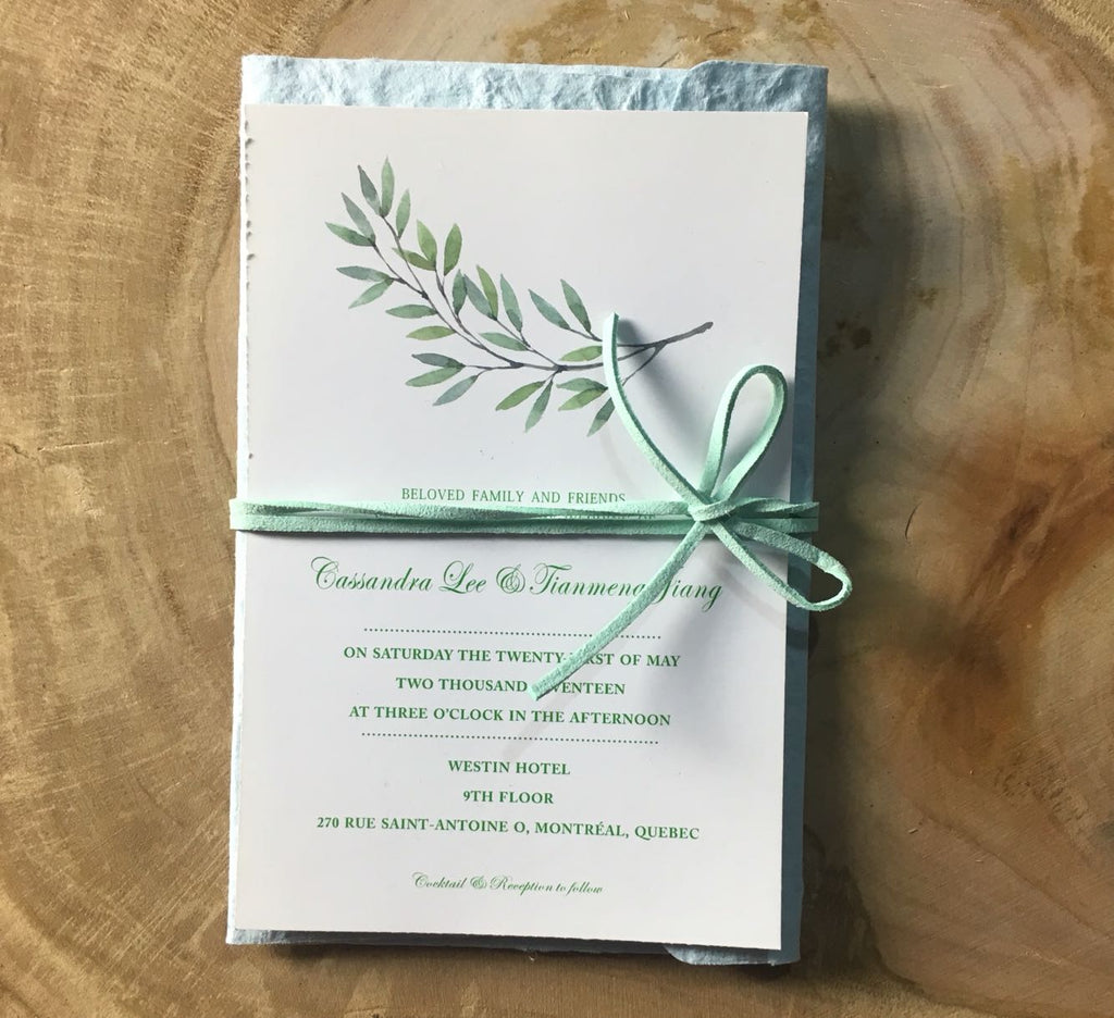 Tiffany Handmade Paper Invitations by Picky Bride Picky Bride 