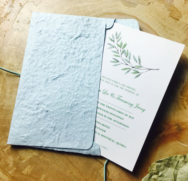 Tiffany Handmade Paper Invitations by Picky Bride Picky Bride 