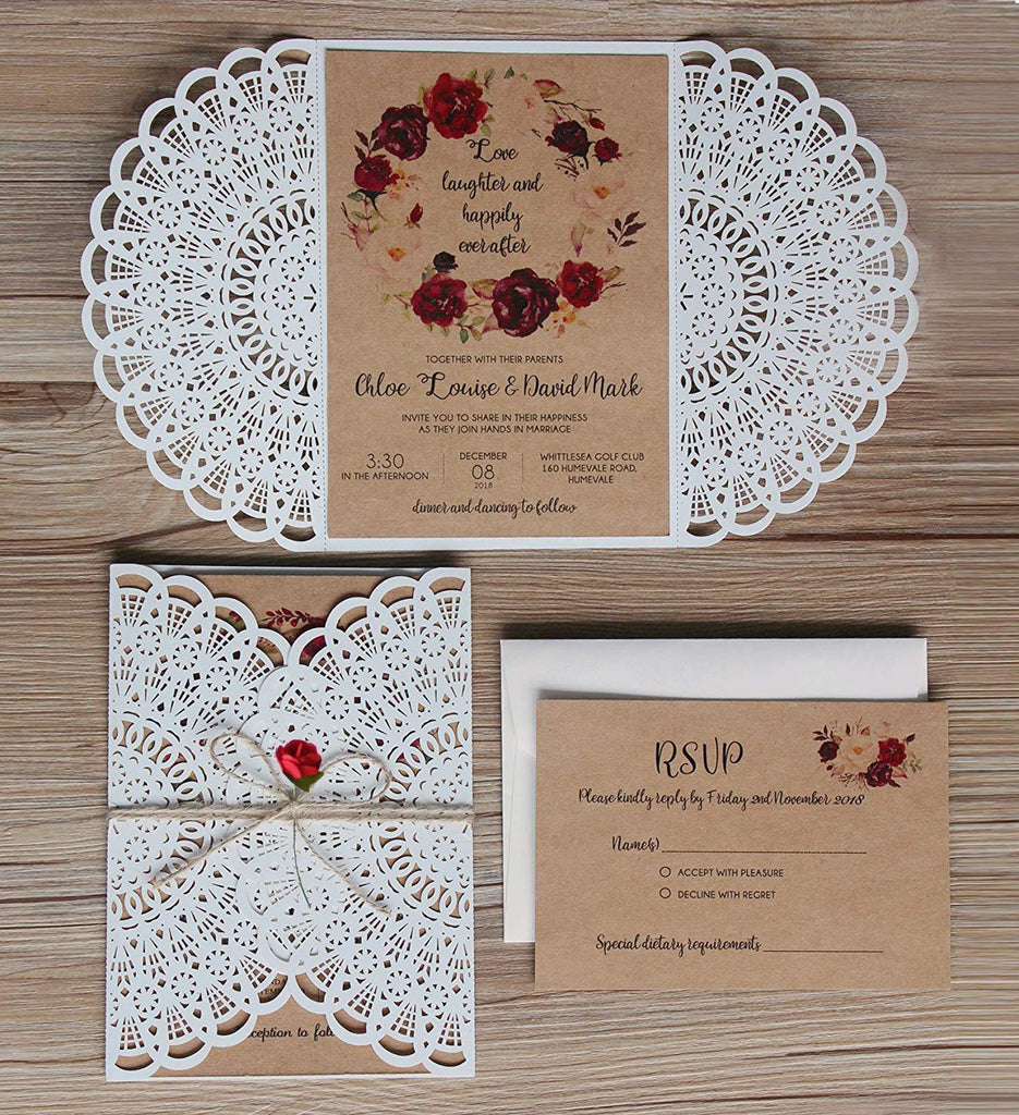 Vintage Ivory Wedding Invitation With Rose Flower Picky Bride 