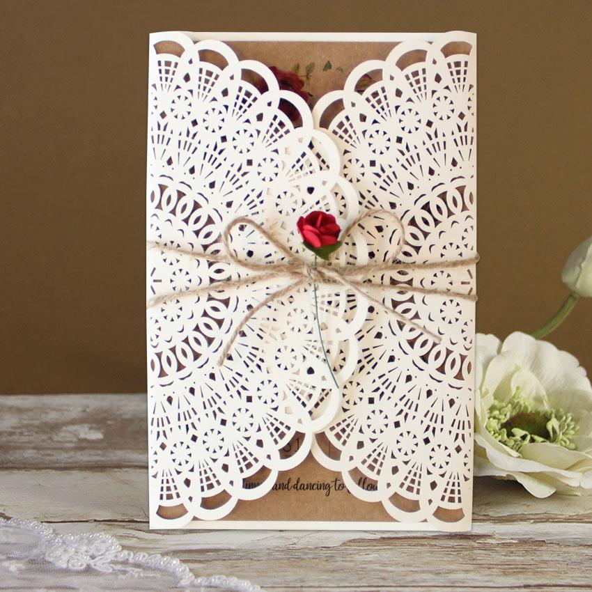 Vintage Ivory Wedding Invitation With Rose Flower Picky Bride 